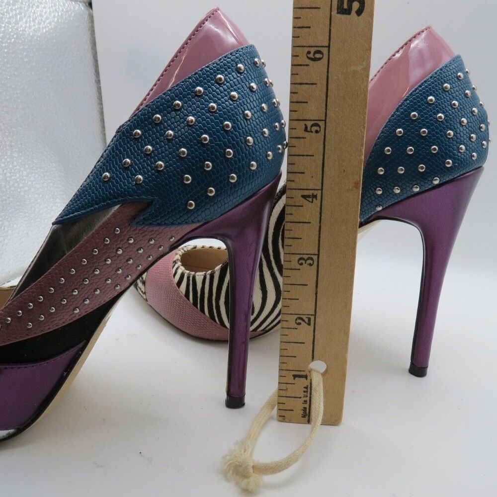 Aldo Wicilidia Studded Animal Print 4" Stiletto Heels Club 90s Size 7.5 READ - Picture 10 of 10